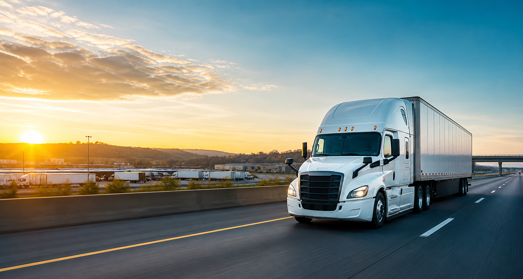 Semi truck traveling on an interstate